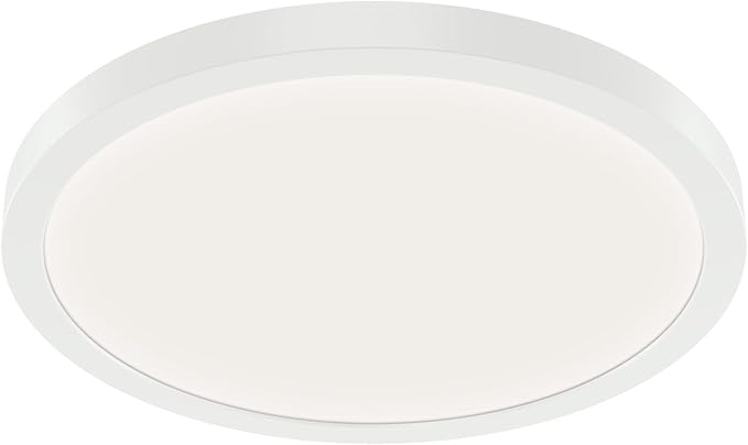 KICHLER Ara 11.03" Modern Minimal Round LED Flush Mount in White, for Damp Indoor Locations, Main Light Source, Integrated LED, Edge-Lit Technology, 1600 Lumens, Dimmable to 10%, 53011WH30