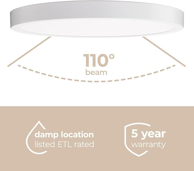 Builder Essential Round LED 7in Flush Mount 14W 1,100 Lumens with 5-CCT Selectability 2700-3000-3500-4000-5000K in Black