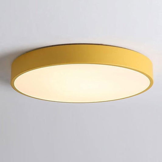 Ceiling Light Minimalist Round LED Flush Mount Ceiling Light Color Macaron Ultra-Thin 1.9 Inch Flat Lamp Three-Tone Light Panel Modern Ceiling Lighting for The Bedroom Corridor Kitchen