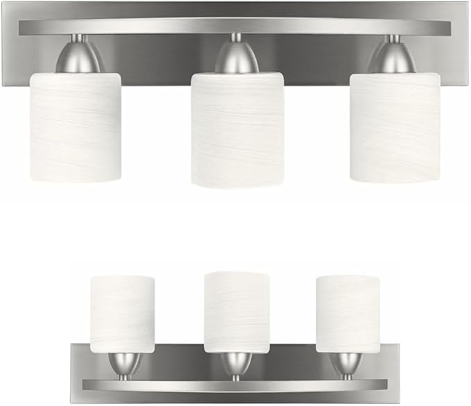 The Door Bull - Hollywood Style Modern Bathroom Vanity Light Fixture - Bathroom Lighting Fixtures Over Mirror - Bath Vanity Light Bar - Contemporary Interior Lights with Frosted Glass Shade