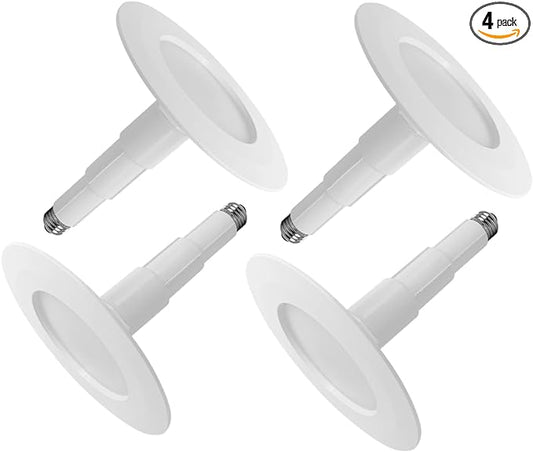 Jolux 4-Pack 5/6" LED Can Lights Retrofit Recessed Lighting,12W=60W,2700K SoftWhite,800 Lumens,Dimmable Adjustable Retrofit Downlight,ETL,Damp Rated,Simple Installation Can Lights,Bevel Trim