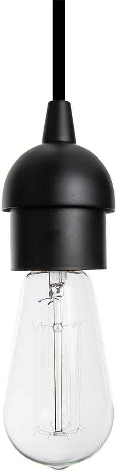 Worth Home Products Instant Pendant Conversion Kit Adapter Only 4"-6" Recessed Light Conversion Kit to Screw-in Pendant (Matte Black - Bulb Not Included)