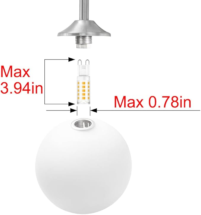 Modern 4-Lights Brushed Nickel Vanity Lights Over Mirror, Bathroom Lighting Fixtures with Milk White Globe Glass Shade, Industrial Bathroom Wall Sconce for Dressing Table Bedroom Living Room
