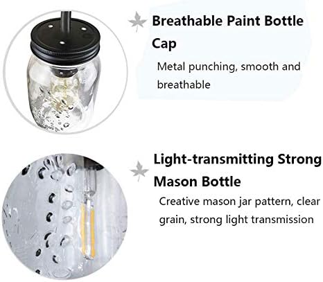 DIRYZON EUL Vintage Mason Jar Light Fixture Clear Glass 2-Pack Wall Lights Oil Rubbed Bronze