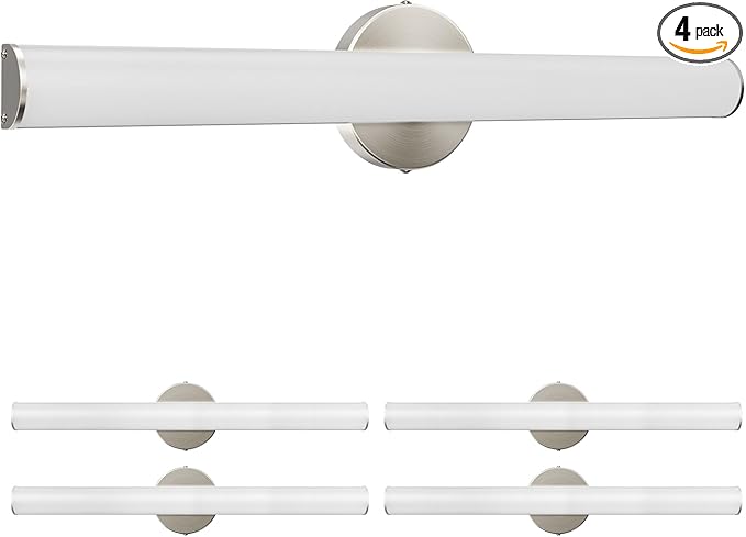OOWOLF LED Bathroom Vanity Light 4Pack, 16W 24inch Bathroom Lights Fixture, Dimmable 1600LM Led Vanity Lights Bar, 4000K Natural White Bath Wall Lighting Fixture, Vanity Light Fixtures Over Mirror