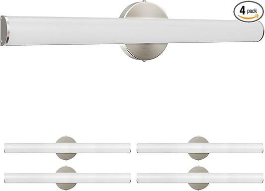 OOWOLF LED Bathroom Vanity Light 4Pack, 16W 24inch Bathroom Lights Fixture, Dimmable 1600LM Led Vanity Lights Bar, 4000K Natural White Bath Wall Lighting Fixture, Vanity Light Fixtures Over Mirror