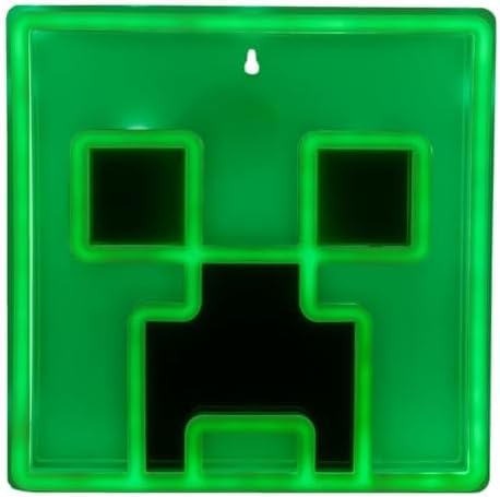 Creeper Iconic LED Wall-Mountable Light Officially Licensed Minecraft Room Decor for Boys and Girls, Gamer Night Light in Vibrant Green - Paladone