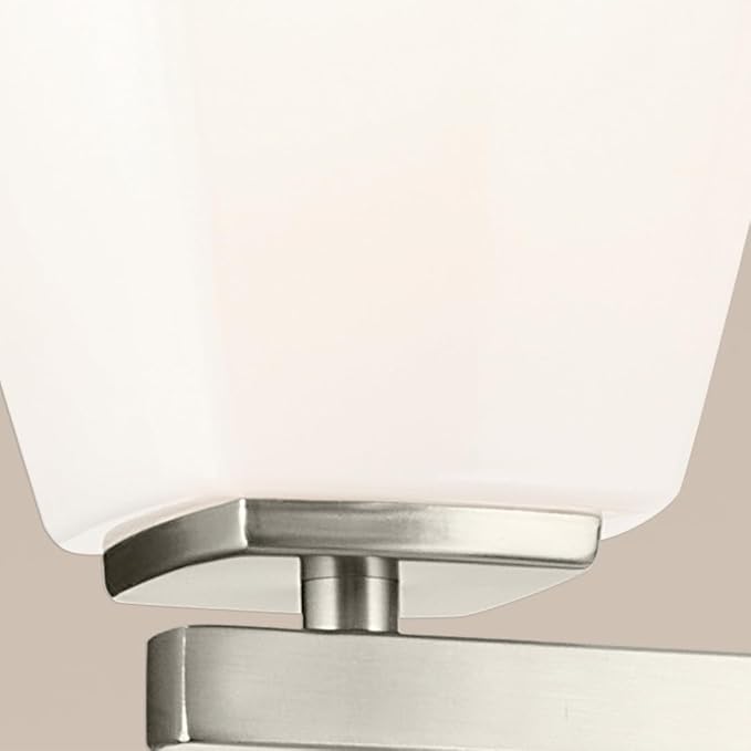 Kichler Marant 33.25" 4-Light Bathroom Vanity Light Fixture with Opal Glass in Brushed Nickel for Modern Powder Room Over Mirror (33.25 in W x 9.5 in H), 55217NI