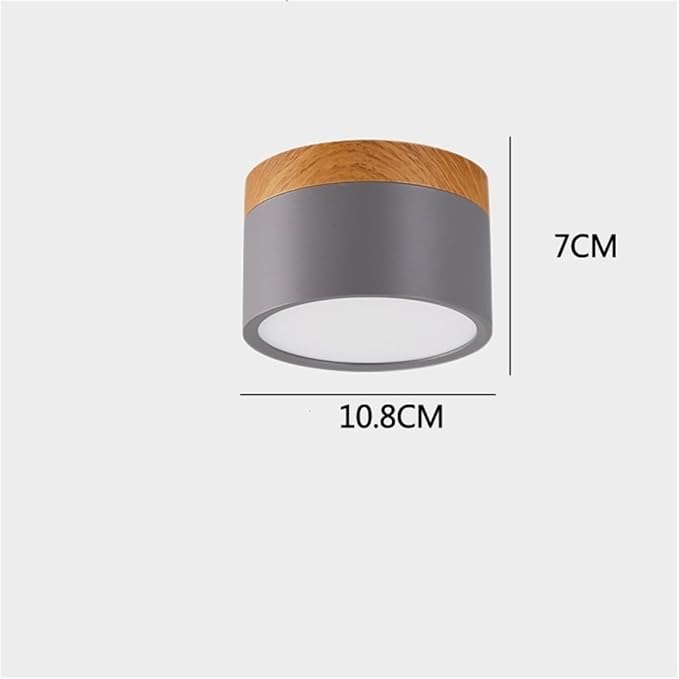 KISAD Nordic Modern and Minimalism Ceiling Lights Macaron Color Semi Flush Mount Ceiling Light Cylindrical Ceiling Light Fixture for Bedroom(Gray)