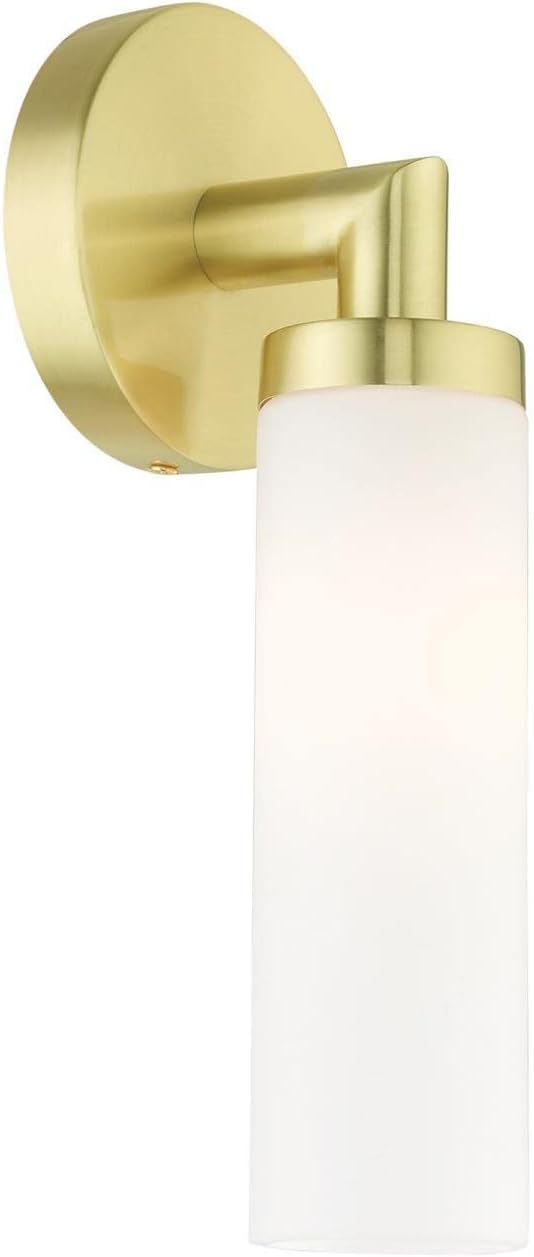 Livex Lighting Aero 1 Light Wall Sconce Satin Brass Finish, 4.25 x 11