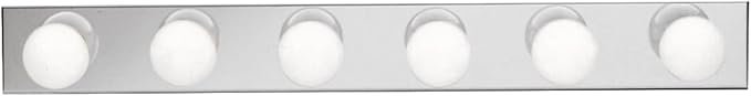 Kichler 36" Linear Bathroom Light Fixture, 6-Light Vanity for Bathroom in Chrome, 626CH, (36" W x 4.25" H x 2" D)