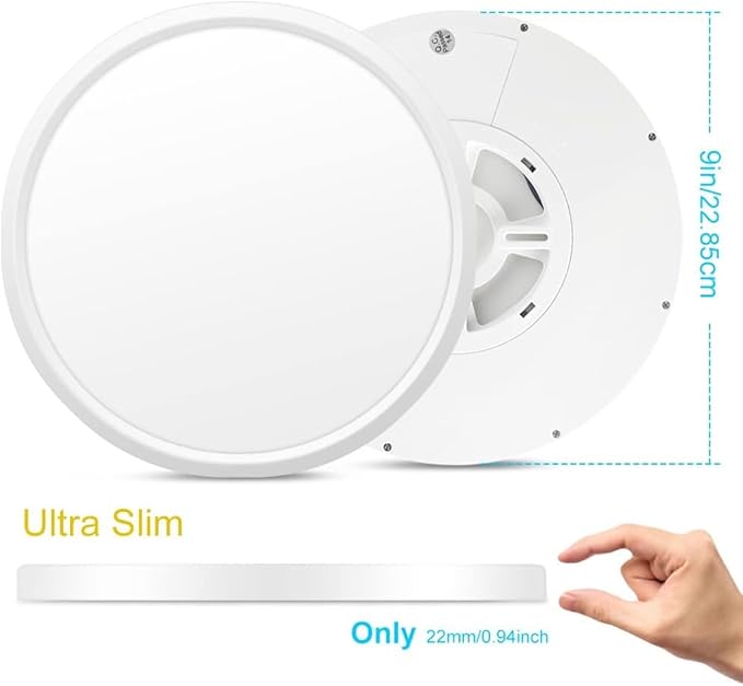 LightingWill 8.9 Inch LED Flush Mount Ceiling Light Fixture, 4000K Nurture White, 1800LM, 18W, Flat Modern Round Lighting Fixture, 180W Equivalent White Ceiling Lamp for Kitchens, Bedrooms.etc.