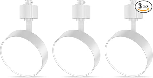 Diffuse LED Track Lighting Heads H Type Track Light Heads Dimmable Kitchen Track Lighting Fixtures Ceiling, Compatible with H Track Rails - Flicker Free CRI90+ 3000K 12W 1000lm, 3 Pack White