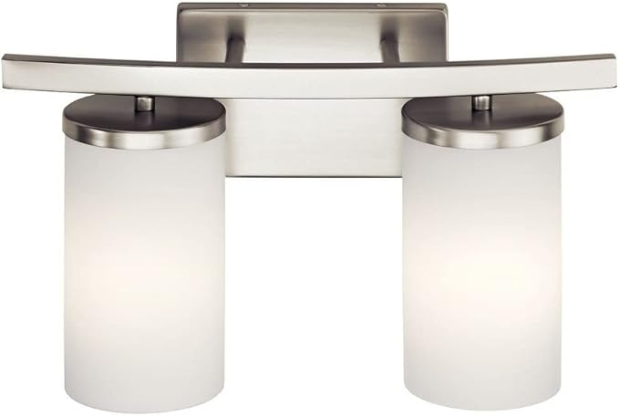 Kichler Crosby 15" 2 Light Vanity Light Satin Etched Cased Opal Brushed Nickel