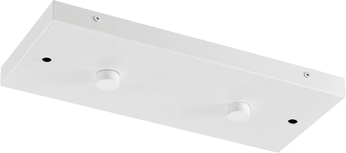 Two Pendant Light Linear Canopy Accessory Light Kit, 14 inch Flush Mount Cluster Canopy, Hanging 2 Lights with One Outlet Box for Kitchen Island, Mounting Hardware Included, Matte White…