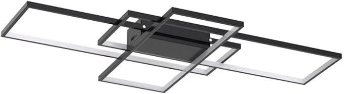 Jaycomey Dimmable Ceiling Light, Black Modern LED Ceiling Lamps with Remote Control, 50W Acrylic Square Flush Mount Ceiling Light Fixture for Living Room Dining Room Bedroom Kitchen