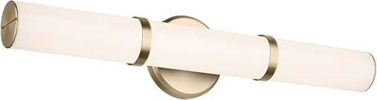 Kichler Rosh 24.25" LED Bathroom Vanity Light Fixture with White Glass in Champagne Bronze, Modern Minimalist Bath Bar for Mirror, Dimmable (24.25" W x 5" H), 55188CPZLED