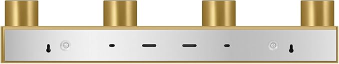 Plug in Track Lighting, 23" LED Track Light Fixtures Ceiling, Gold 4 Way Spotlight, Rotatable Light Head, Plug in Ceiling Light with Power Cord, Plug Wall Light for Kitchen Hallway Bar(GU10, NO Bulb)