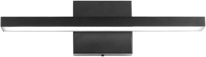 Ralbay 15.7 inch Modern LED Black Vanity Light 12W Frosted Aluminum for Bathroom Vanity Lighting Fixtures Cool White 6000K