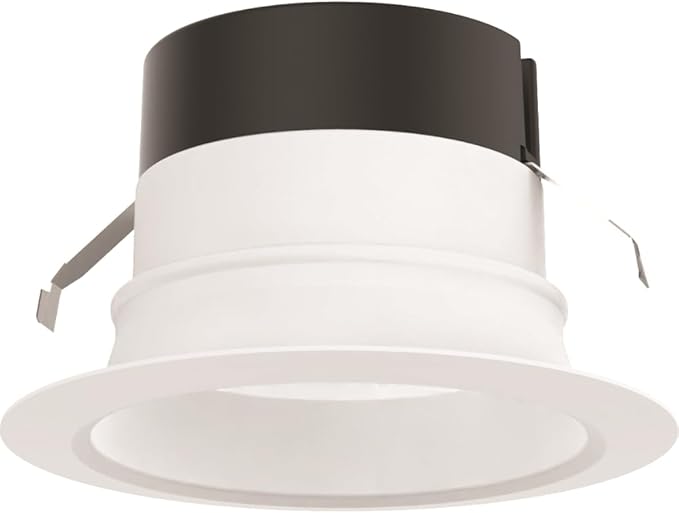 Juno E Series 4" LED Ceiling Light, Smooth Trim Recessed Lighting with 5-in-1 Switchable White Color, 700 Lumens, Wet Rated LED Downlight, Dimmable, White