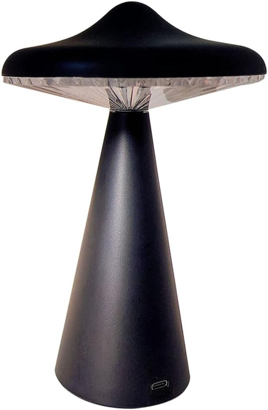 UFO Led Night Light for Kids,Flicker-Free USB Rechargeable Light Bedside Desk Lamps with 3 Lighting Modes Birthday Halloween Christmas Presents for Baby Children (Black)