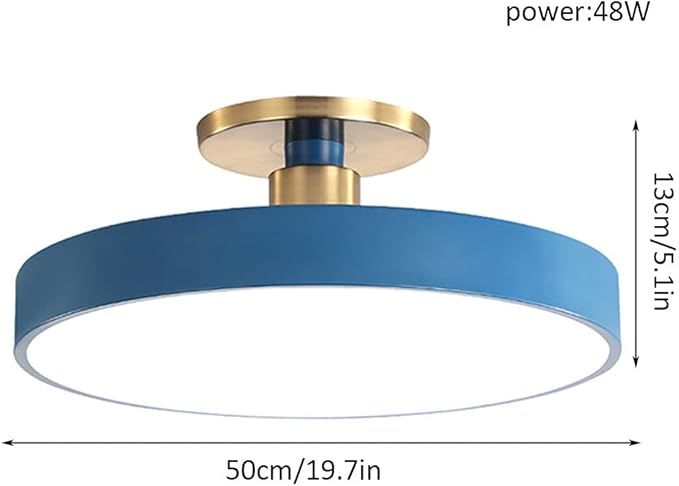 CHENKUI Macaron Ceiling Light LED Half Flush Mount Modern Ceiling Lamp Fixture Three-Tone Light (3000K/4500K/6000K) Ceiling Lighting Easy Installation of Round Lights for Entrance