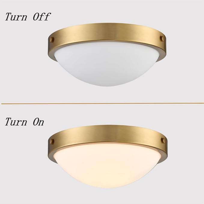 Gold Flush Mount Ceiling Light Milk Glass Shade Ceiling Light Fixture Farmhouse 2-Light Modern Black Glass Flush Mount Light for Hallway Kitchen Bedroom Foyer