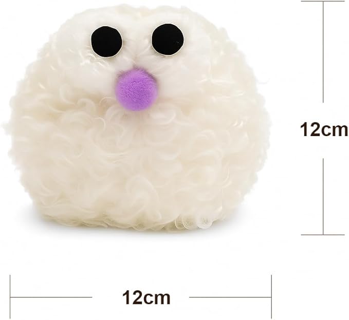 Plush Night Light Cute LED Table Lamp Cozy Dimmable Nightlight Rechargeable Bedside Lamp Funny Desk Decor Lamp for Halloween Christmas Birthday Gift (Purple)