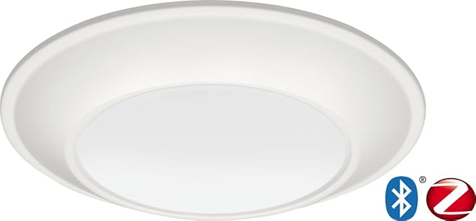 Juno JSBTC 6IN TUWH 90CRI WL MW M6 Smart Surface Mount Disk Light, 2700K-5000K Tunable, 1100 Lumens, Connect with Zigbee or Bluetooth, Works with Alexa, Google Home, or SmartThings, 6-Inch, White