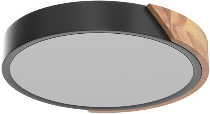 Flush Mount Ceiling Light - Dimmable 3000-6500K with Remote, Modern Black 15.7 inch Light Fixture for Kitchen, Bedroom, Hallway, Living Room