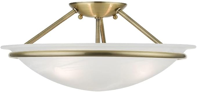 Livex Lighting 4824-07 Newburgh 3-Light Ceiling Mount, Bronze