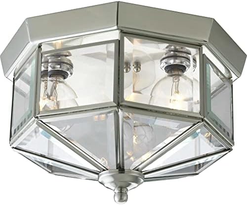 Progress Lighting P5788-09 3-25W CAND CLSE TO CLG, 9-3/4" Diameter x 5-7/8" Height, Brushed Nickel