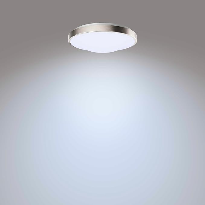 Philips LED Flush Mount Silver Ceiling Light 1-Pack Selectable White Multi-CCT 1500 Lumen (20W = 90W) No Bulbs Required