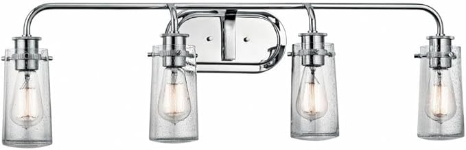 KICHLER Braelyn 44" 4 Light Vanity Light with Clear Seeded Glass Chrome