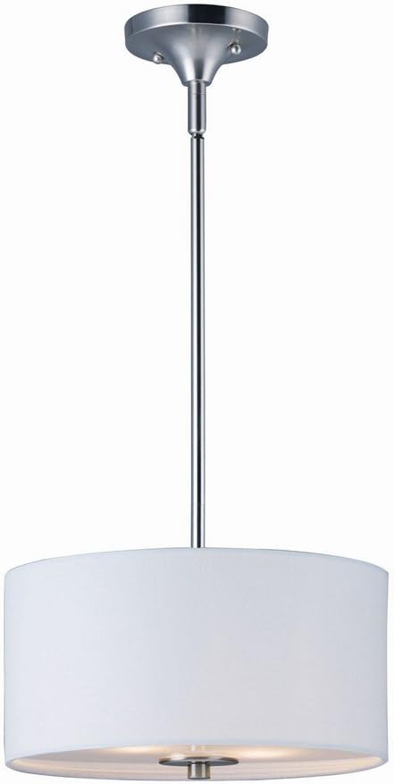 Maxim Lighting Bongo 2-Light Pendant/Semi-Flush Mount | Satin Nickel Finish | Metal Shade | Convertible Pendant Ceiling Light | 10011WLSN