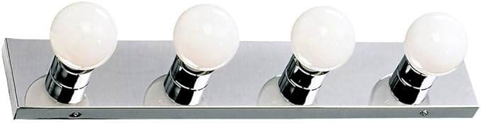 Design House 500892 4-Light Vanity Strip Light Contemporary Dimmable for Bathroom, Bedroom, Makeup Vanity, Polished Chrome