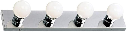 Design House 500892 4-Light Vanity Strip Light Contemporary Dimmable for Bathroom, Bedroom, Makeup Vanity, Polished Chrome