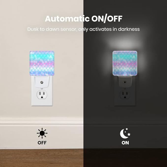 Night Light Plug-in Dusk to Dawn Smart Sensor White Led Nightlight for Bedroom Bathroom Kitchen Hallway Stairs Energy Efficient Decor Desk Lamp