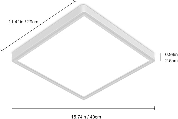 12 inch Dimmable LED Flush Mount Ceiling Light with Remote, 24W Full CCT Brightness Adjustable Square LED Ceiling Light, Slim Flat Panel Lighting Fixture for Bedroom, Living Room, Bathroom