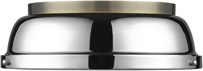 Golden Lighting 3602-14 AB Duncan Flush Mount, Aged Brass with Aged Brass Shade- Ceiling Light Fixture, Light Fixtures Ceiling Mount, Ceiling Light Fixtures, Dining Light Fixture