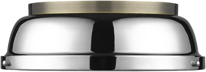 Golden Lighting 3602-14 AB Duncan Flush Mount, Aged Brass with Aged Brass Shade- Ceiling Light Fixture, Light Fixtures Ceiling Mount, Ceiling Light Fixtures, Dining Light Fixture