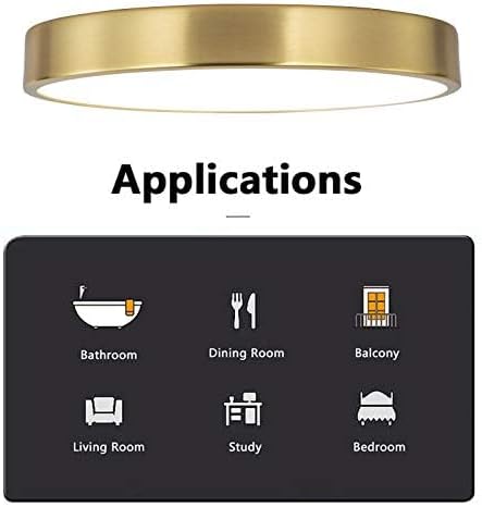 2 Pack 9 Inch Brushed Gold Metal Flush Mount LED Ceiling Light,3000K-5000K Thin Round Low Profile Ceiling Lamp,Modern Surface Mount Ceiling Light Fixtures for Bedroom Hallway Bathroom