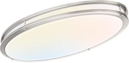 DAKASON 32In Oval LED Flush Mount Light for Kitchen/Living Room, 50W Large LED Ceiling Light Fixture, 3500K/4000K/5000K Adjustable, Dimmable for Dining Room/Bedroom