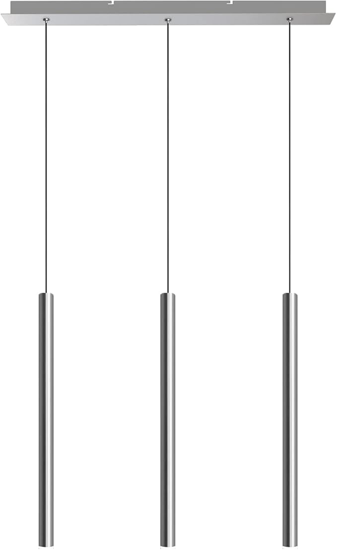contec development CANALIS 3 Mini Pendant Lighting Nickel - LED Hanging Light Fixture for Kitchen Island, Bar, Foyer - Cluster Pendants - Dimmable, Adjustable Wire, Lamp Bulb Included