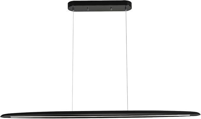 YISDESIGN 39" Wood LED Linear Pendant Light Black Linear Pendant Dinning Room Hanging Lights LED Dimmable Chandeliers 24w for Dining Room Pool Table Lights Kitchen Island Light Black