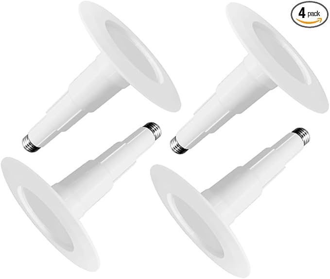 Jolux 4 Inch Adjustable LED Can Light Retrofit, 8.5W=40W 3000K 500LM, Dimmable ETL Damp Rated, Easy Flush Mount Install, Bevel Trim E26 Base, Recessed Lighting for Home Kitchen Bathroom, 4-Pack