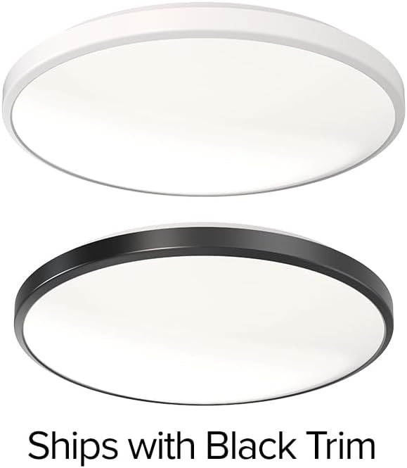 Juno 14 Inch Round LED Flush Mount Ceiling Light, Low Profile Modern Ceiling Light Fixture, Selectable 2700K/3000K/3500K/4000K/5000K Color Temperature, Dimmable, White (FMLR 14IN SWW5 90CRI WBT M4)