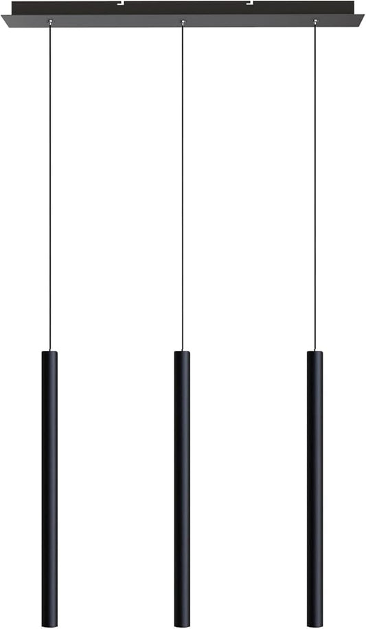 CANALIS 3 Mini Pendant Lighting Black - LED Hanging Light Fixture for Kitchen Island, Bar, Foyer - Cluster Pendants - Dimmable, Adjustable Wire, Lamp Bulb Included
