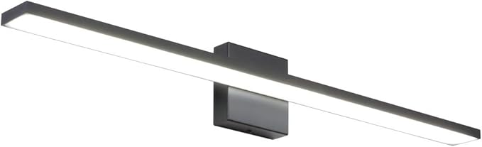 Ralbay 31.5inch Modern LED Black Vanity Light 28W Aluminum Frosted Acrylic for Bathroom Vanity Lighting Fixtures Cool White 6000K