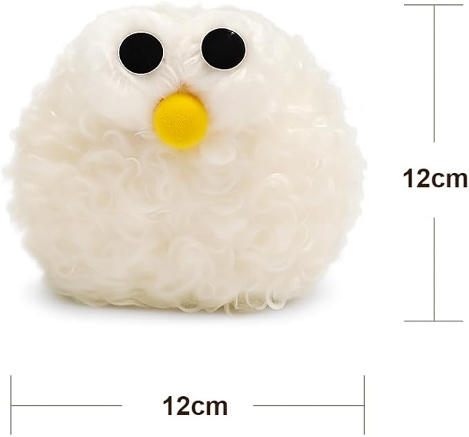 Plush Night Light Cute LED Table Lamp Cozy Dimmable Nightlight Rechargeable Bedside Lamp Funny Desk Decor Lamp for Halloween Christmas Birthday Gift (Yellow)